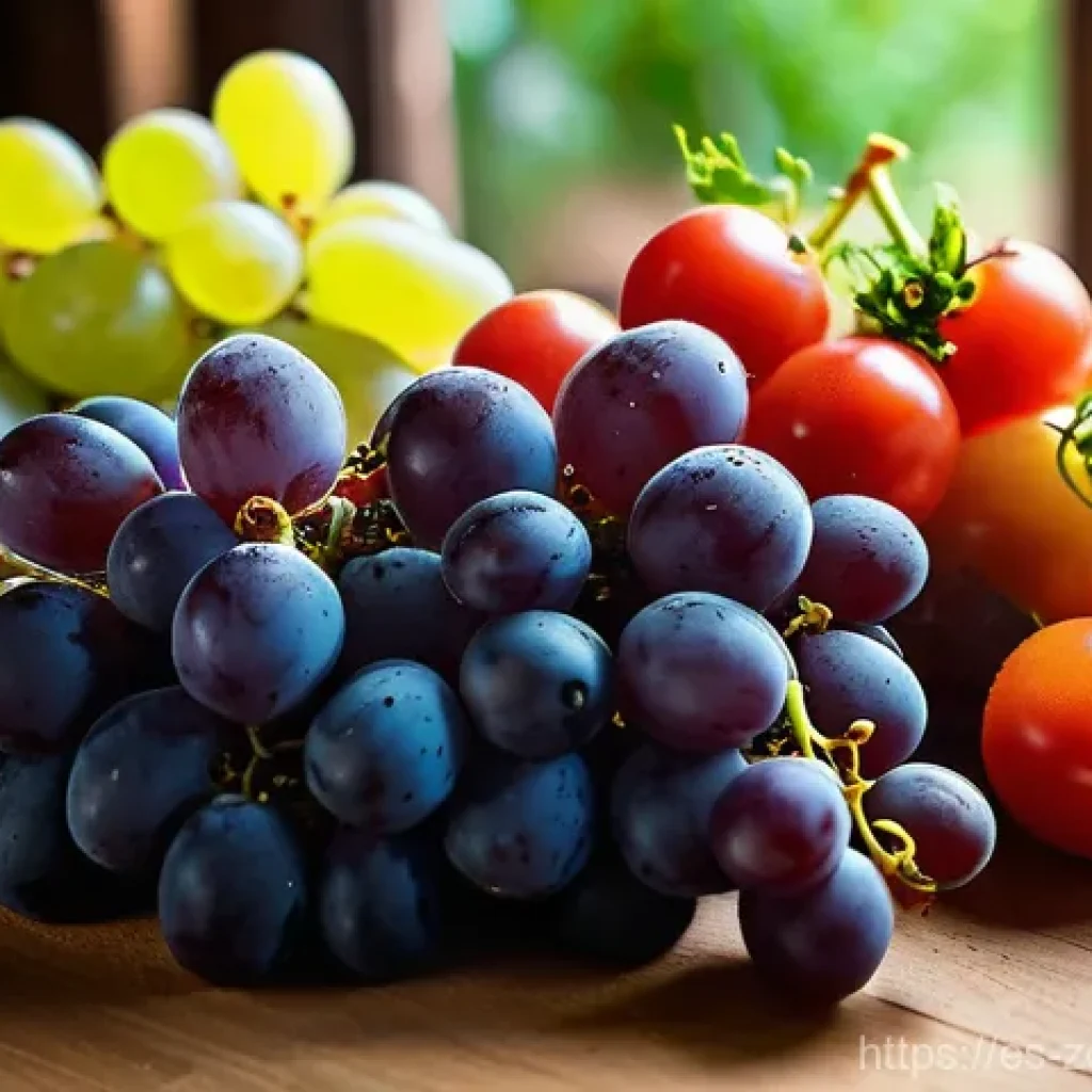 로컬푸드로 향긋한 요리하기 - **A close-up photograph of a rustic wooden table, softly lit by natural light, overflowing with a vi...