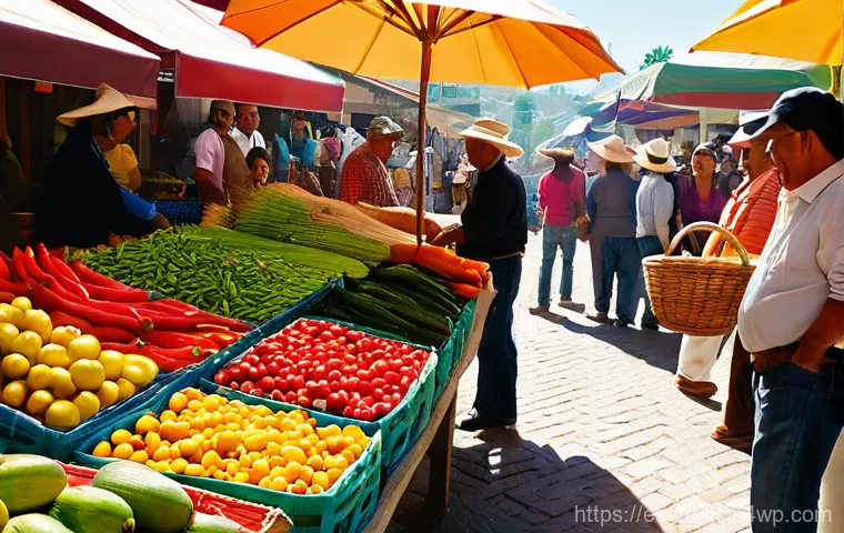로컬푸드로 향긋한 요리하기 - **A close-up photograph of a rustic wooden table, softly lit by natural light, overflowing with a vi...